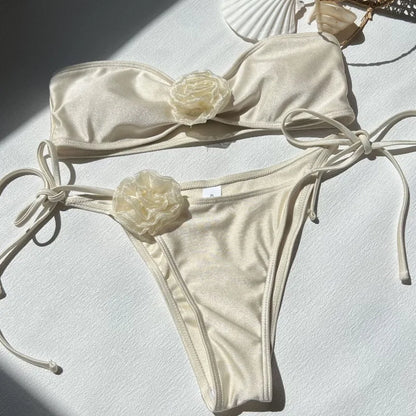 Sexy Bikini-Set mit Push-up-Effekt – Solides Design für Strand und Pool