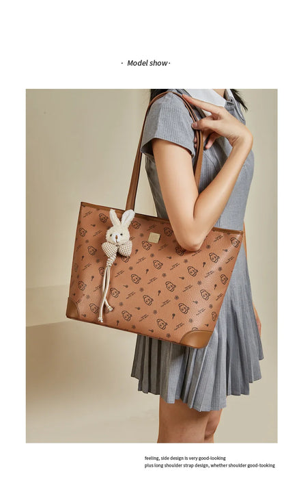 Damen Schultertasche Aus PU-Leder Mit Großer Kapazität Und Alltagslook