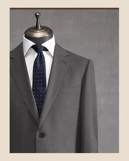 Eleganter Herrenanzug aus 70% Wolle in Tiefblau – Slim Fit, Doppelreihig, mit Weste und Hose – Perfekt für Hochzeiten und formelle Anlässe
