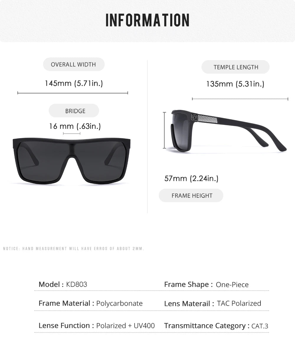 Sonnenbrille einteilig polarisiert UV400 5-Scharnier Herren