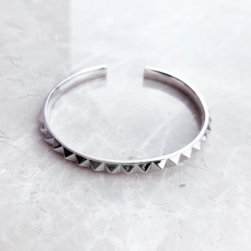 Damen-Ohrstecker Armreif Set Punk aus Sterlingsilber