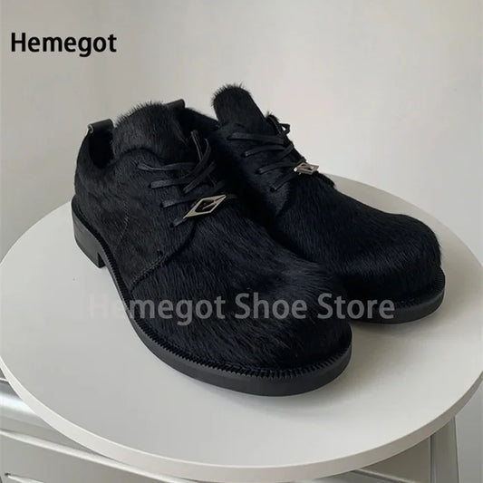 Herren-Schnürschuhe aus Leder in Schwarz/Kaffee – elegant & strapazierfähig