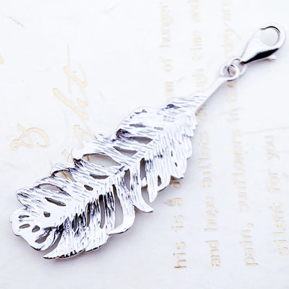 Damen-Charm-Anhänger Federn romantisch Winter II aus Sterlingsilber