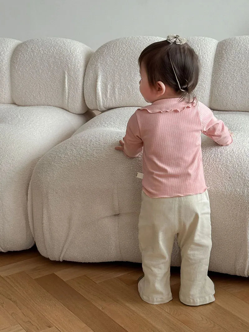 Mädchen Hemd mit süßem 3D Bunny und Kragen für Kinder von 9M bis 5T