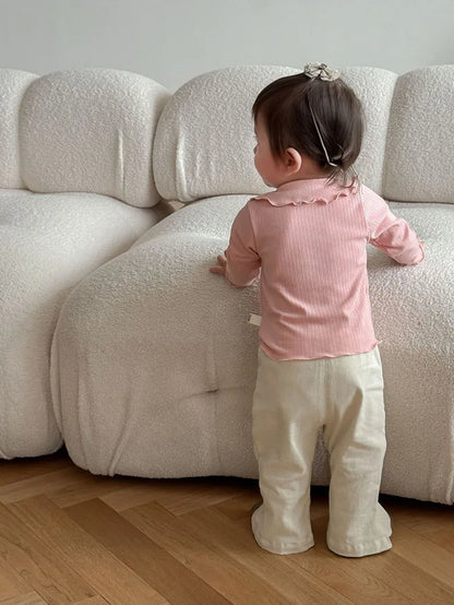 Mädchen Hemd mit süßem 3D Bunny und Kragen für Kinder von 9M bis 5T