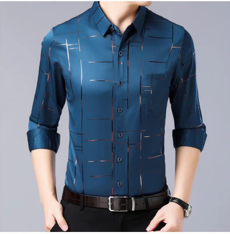 Langarm- und Kurzarm-Herrenhemd in Schwarz und Weiß – Slim Fit Business- und Bürohemd in Unifarben
