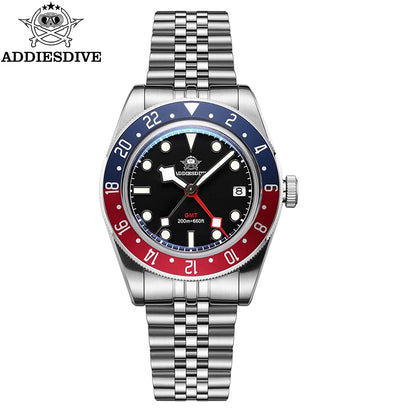GMT Herren-Taucheruhr Quarz 200m wasserdicht Bubble-Glas BGW9 Leuchtzeiger AD2044