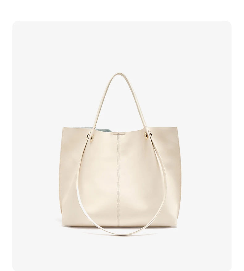 Damen Schultertasche Aus Splitleder Retro-Stil Großes Fassungsvermögen