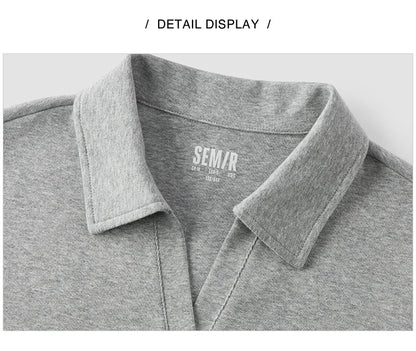 Semir Poloshirt für Damen, abgeschnitten, schmale Passform, elegant, 2025, neuer Sommer, bestickter Pullover, minimalistisch, für lässigen Stil
