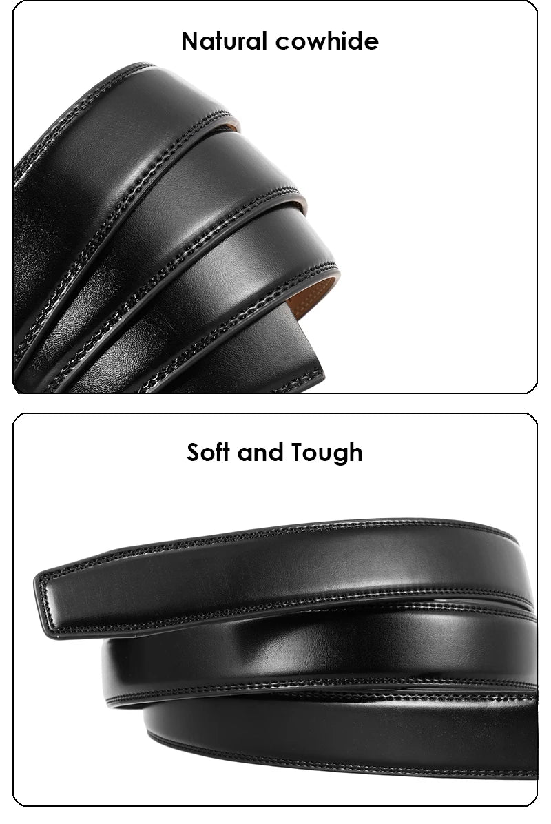 Herren Ledergürtel Braun 31 mm Ohne Lochung Mit Automatischer Schnalle Aus Naturleder
