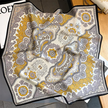 Damen Seidenschal quadratisch 70cm Halstuch Bandana Hijab Pashmina I
