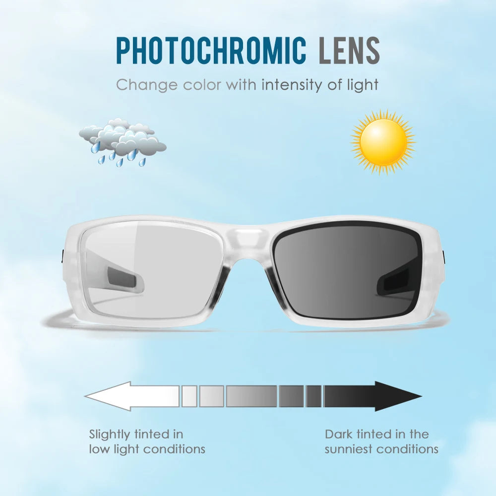 Sonnenbrille Angeln schwarz photochrom Nachtsicht Totenkopf-Etui Herren