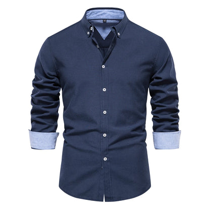 Herren Oxford Hemd aus Baumwolle mit langen Ärmeln für Casual-Look