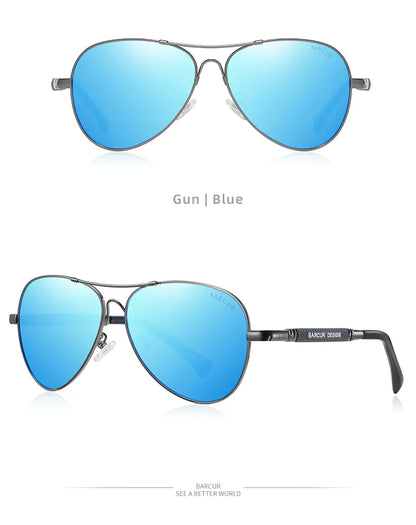 Sonnenbrille Pilot Memory-Rahmen Farbverlauf Spiegel polarisiert Unisex