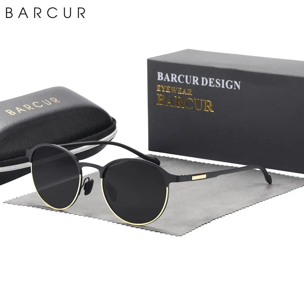 Sonnenbrille Halbrahmen Edelstahl trendig UV400 polarisiert Geschenk
