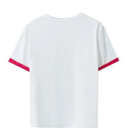 Damen Freizeit-T-Shirt mit Rundhalsausschnitt und Farbblockierung für den Sommer