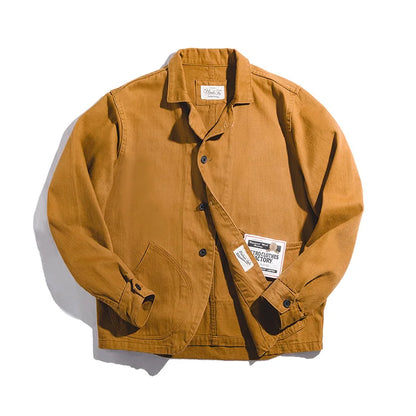 Herren Jacke Ingwerfarben Arbeitskleidungsjacke mit mehreren Taschen lässige Jagdjacke