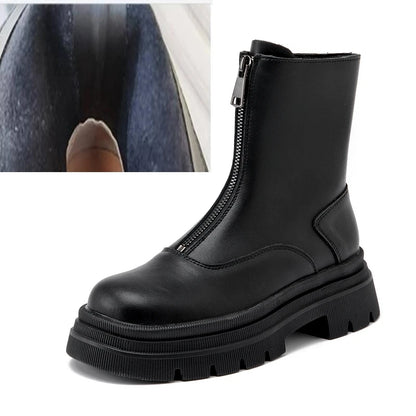 Damen-Chelsea-Stiefelette, schwarz, seitlicher Reißverschluss, innen gefüttert, profilierte Sohle