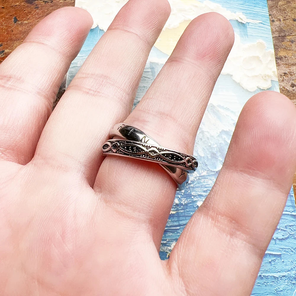 Damen-Ring Unendlichkeit Liebe Knoten Vintage Winter aus Sterlingsilber