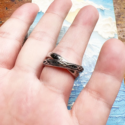 Damen-Ring Unendlichkeit Liebe Knoten Vintage Winter aus Sterlingsilber