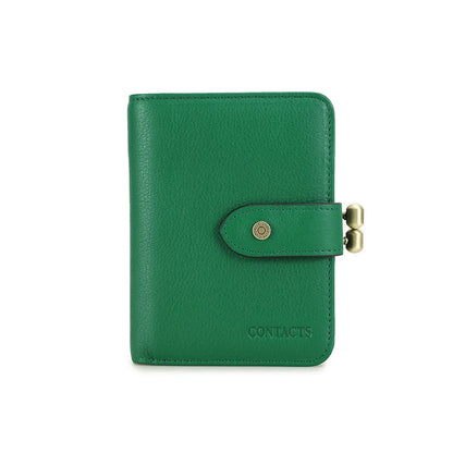 Damen Echtleder Geldbörse Vintage Metallrahmen Kartenhalter Münzbörse Luxus