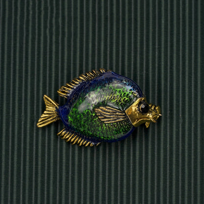 Brosche Fisch Schmetterling Insekt Emaille Kristall Vintage Retro Kleidung Damen