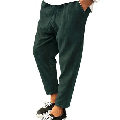 Leichte Herren-Eis-Seidenhose mit elastischem Bund – lockere, gerade Freizeithose für Sport und Alltag