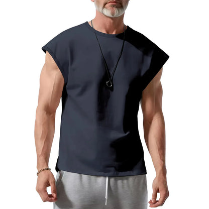 Eng anliegendes Herren-Unterhemd aus Baumwolle – schweißabsorbierend und ideal für Fitness und Sport im Sommer.