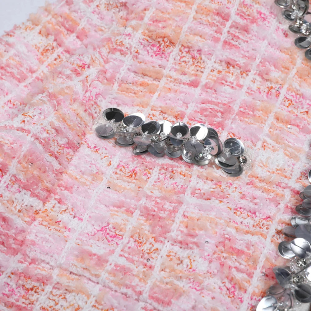 Eleganter Damen-A-Linien-Rock mit hohem Bund und Patchwork-Design im minimalistischen Stil