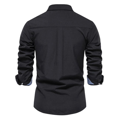 Herren Oxford Hemd aus Baumwolle mit langen Ärmeln für Casual-Look