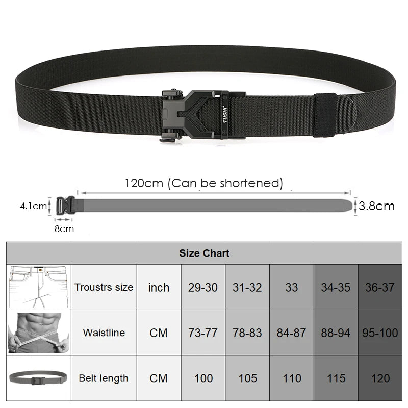 Herren-Gürtel Elastischer 3,8 Zentimeter Breite Gurtband Mit Metall-Schnalle Und Automatikverschluss