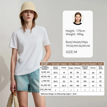 Damen T-Shirt aus Eisprozellan mit Rundhalsausschnitt und antibakteriellen Eigenschaften