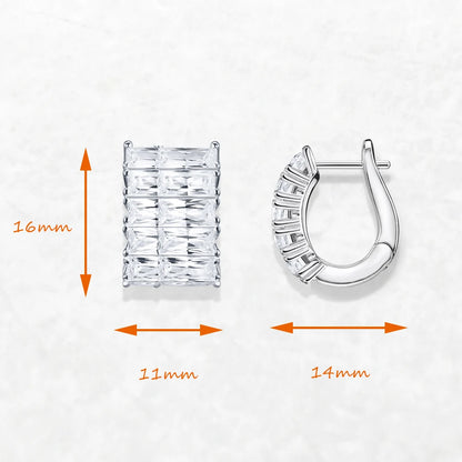 Damen-Creolen weißer Zirkon Scharnier glamourös II aus Sterlingsilber