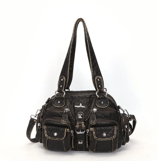 Damen-Handtasche Vintage Satchel Top-Handle aus PU-Leder Mit Innenfach und Ideale Geschenkidee