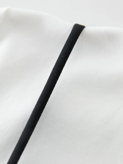 Damen-T-Shirt mit Fruchtprint und Kristalldesign – zweifarbiges, atmungsaktives Baumwollmischgewebe für lässigen Chic
