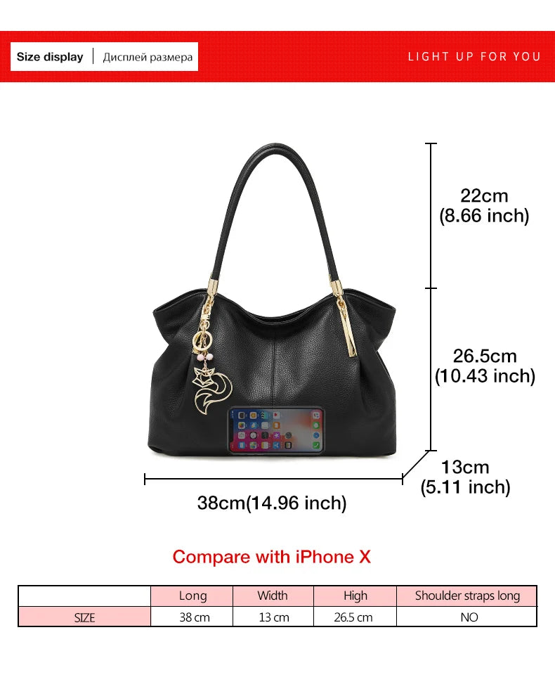 Damen Schultertasche aus Genuine Leather im eleganten Stil