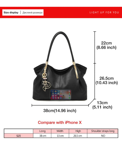 Damen Schultertasche aus Genuine Leather im eleganten Stil