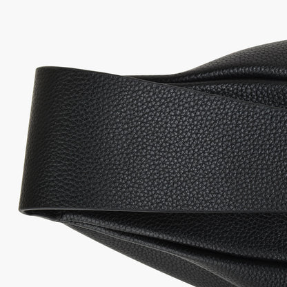 Echtleder Schultertasche Crossbody Schwarz Breiter Tragegurt