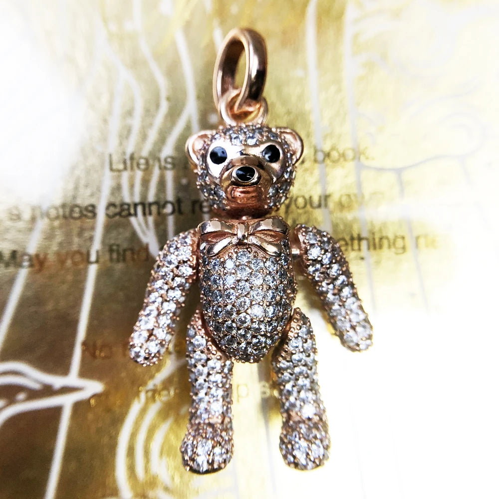 Damen-Charm-Anhänger Teddybär niedlich II aus Sterlingsilber