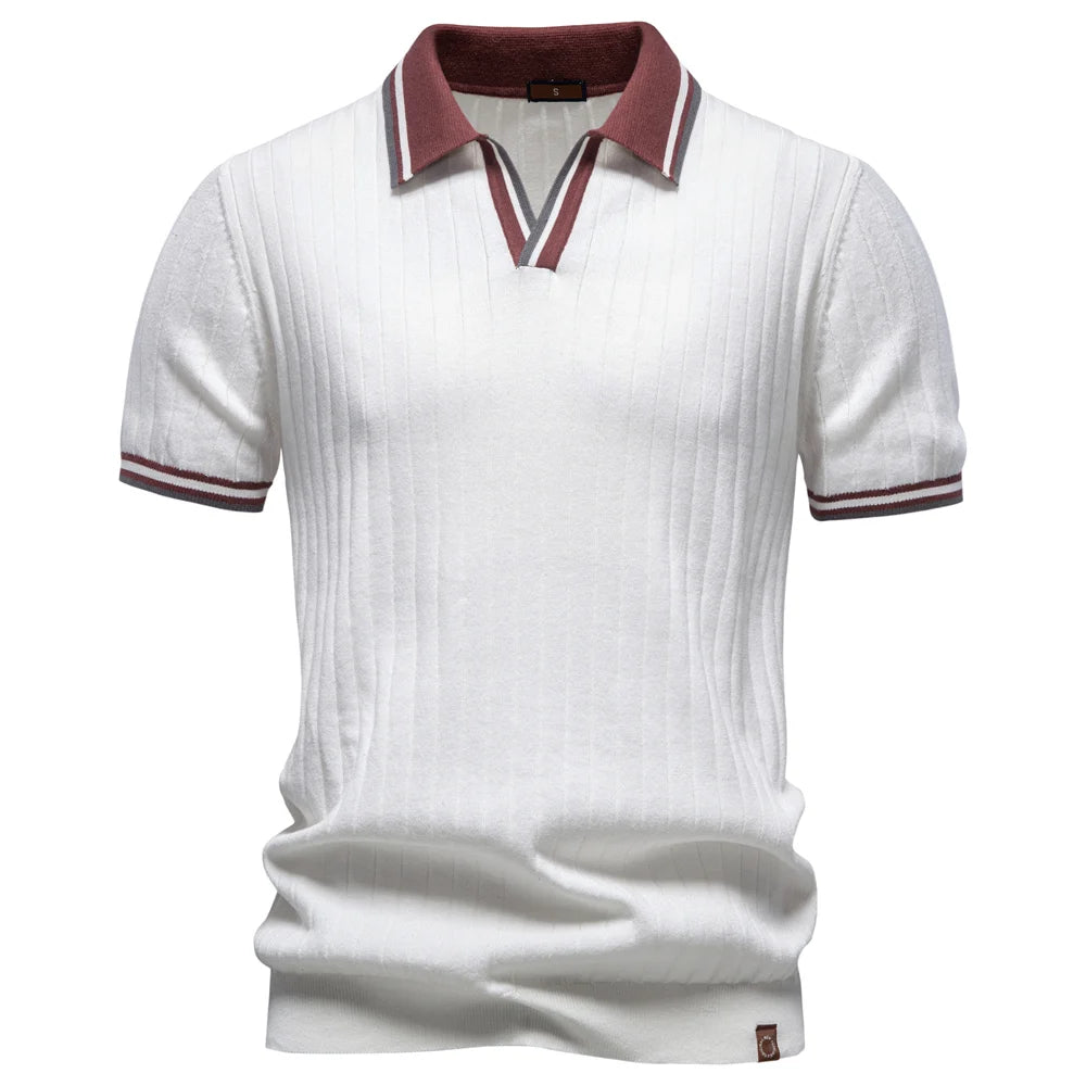Elegantes Herren Poloshirt Reine Baumwolle Zeitloser Old Money Stil