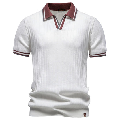 Elegantes Herren Poloshirt Reine Baumwolle Zeitloser Old Money Stil