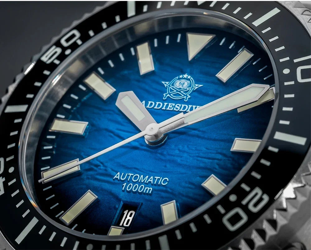Herren-Profi-Taucheruhr mit 1000 m Wasserdichtigkeit und Saphirglas