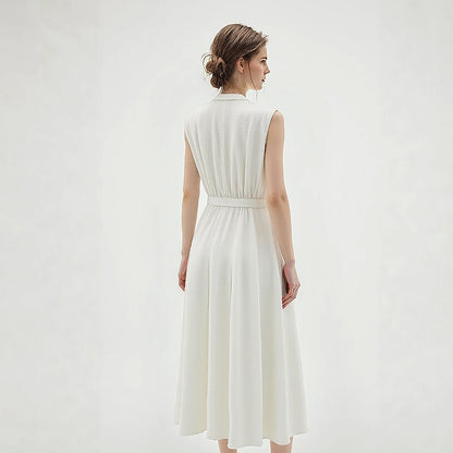 Elegantes Damen Midikleid Mit Reverskragen Ideal Für Büro Und Sommer