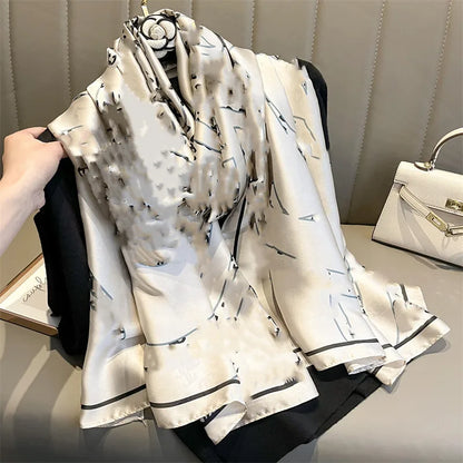 Damen Seidenschal groß 180x90cm Sommer Strand Foulard Bandana weich