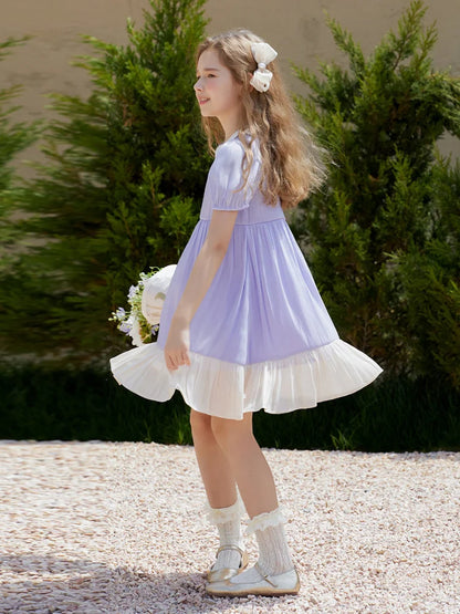 Langärmliges Winterkleid für Mädchen mit rotem Plüsch und weißem Tüll – Prinzessinnen-Geburtstagskleid für Kinder von 3 bis 14 Jahren