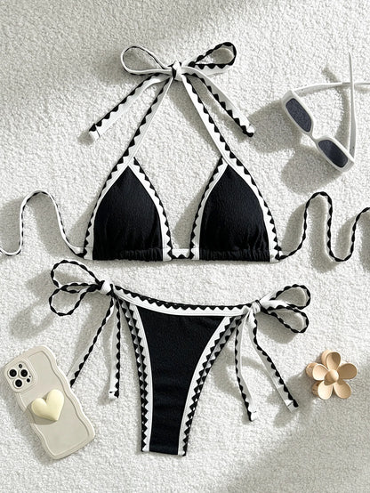 Verführerisches Damen-Bikini-Set in Unifarben – ideal für Strand und Pool