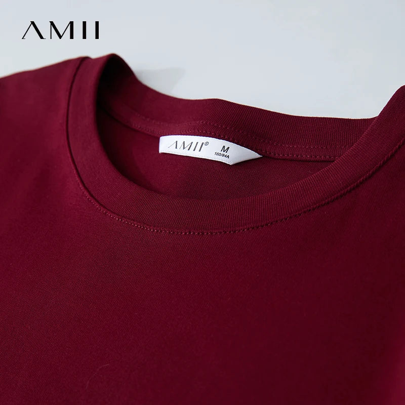 Damen Top im minimalistischen Stil mit O-Ausschnitt und bedrucktem Design