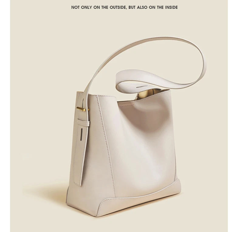 Damen Schultertasche aus Leder im klassischen Stil Große Tote für Büro