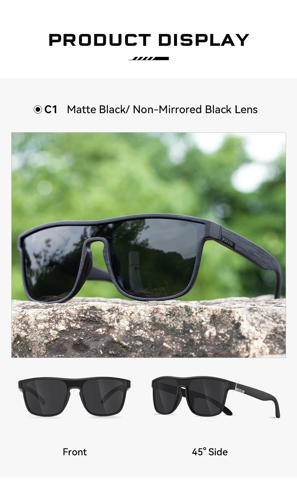 Sonnenbrille übergroß Einteiler polarisiert 153mm gebürstet Herren