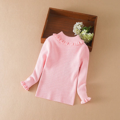 Mädchen Pullover 2024 Neue Winter Kinder Kleidung Kinder Tops Warme Strickwaren Kinder Pullover Baby Mädchen Rollkragen Pullover